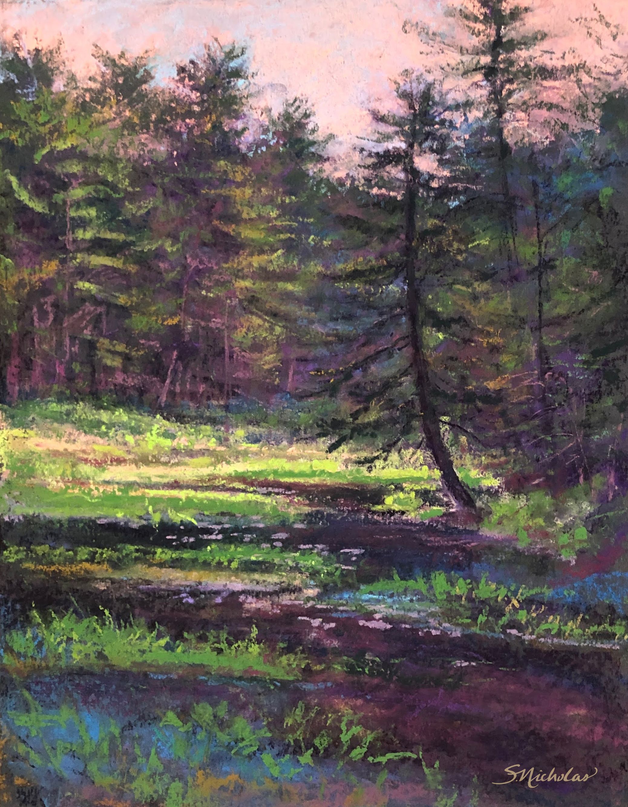 Morning Light Around The Corner 14x11 Pastel Plein Air On Black Multimedia Artboard 850 00 Sig 1 